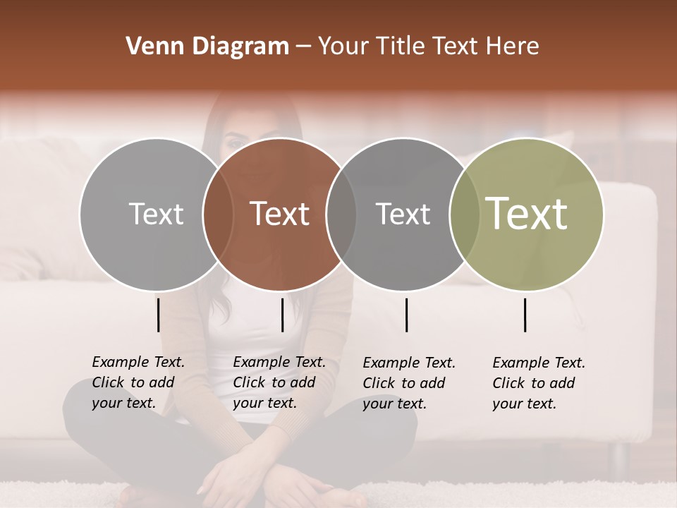 A Woman Sitting On The Floor In Front Of A Couch PowerPoint Template