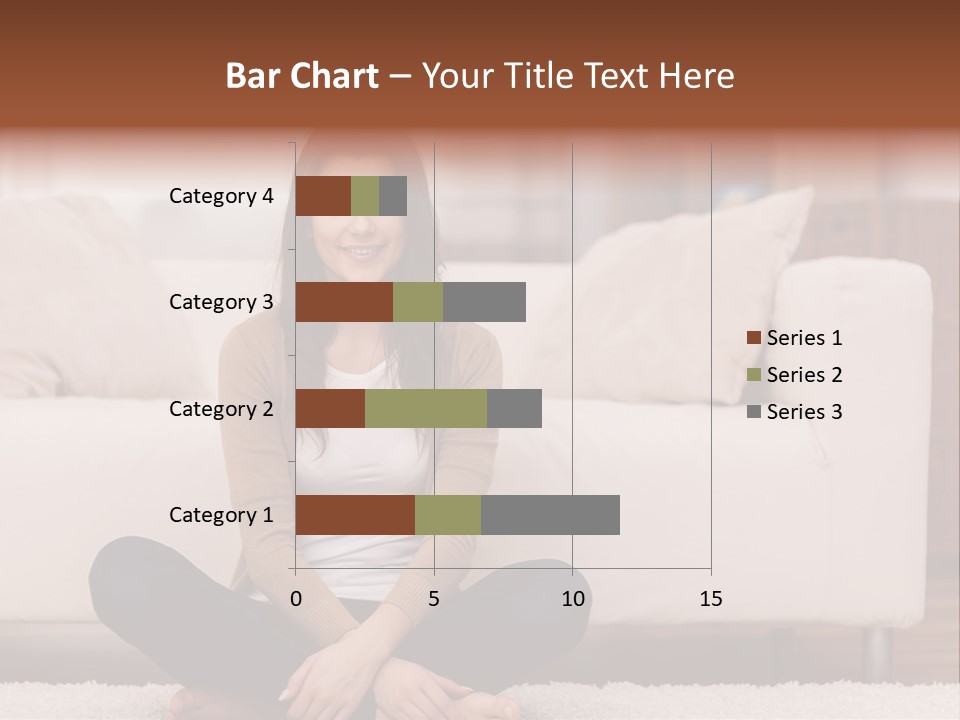 A Woman Sitting On The Floor In Front Of A Couch PowerPoint Template