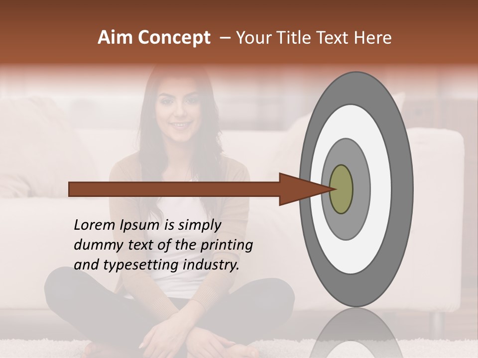 A Woman Sitting On The Floor In Front Of A Couch PowerPoint Template