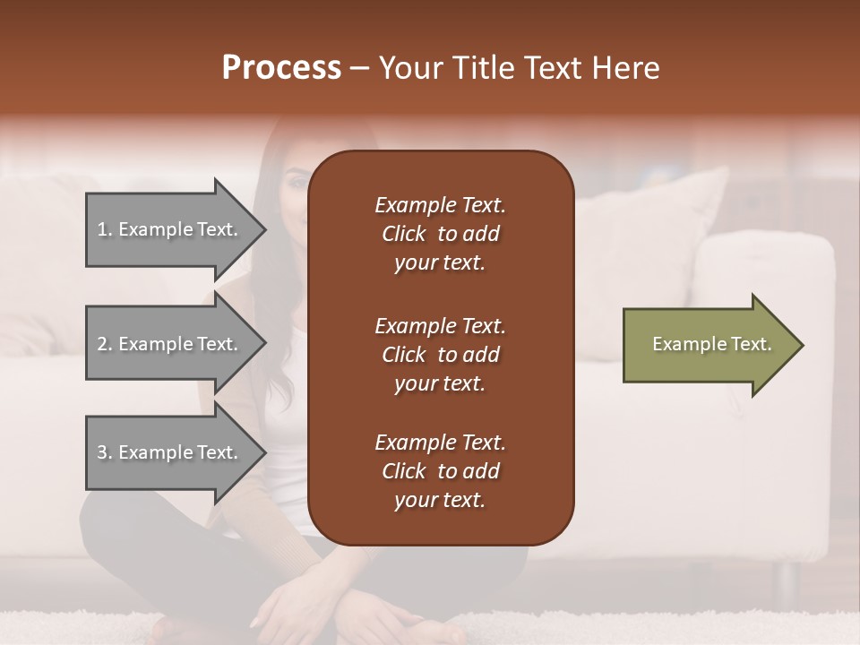 A Woman Sitting On The Floor In Front Of A Couch PowerPoint Template
