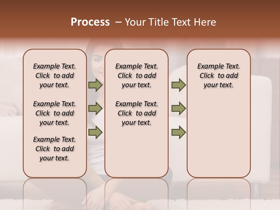 A Woman Sitting On The Floor In Front Of A Couch PowerPoint Template