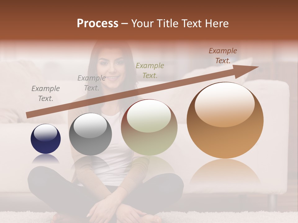 A Woman Sitting On The Floor In Front Of A Couch PowerPoint Template