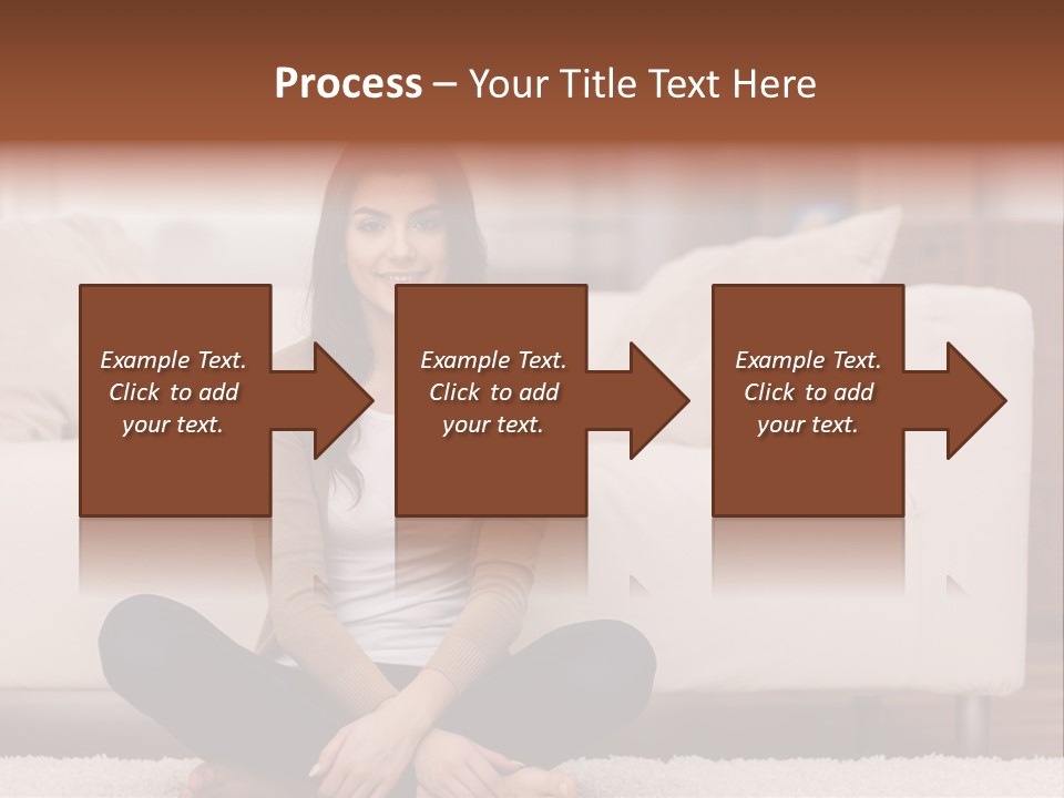 A Woman Sitting On The Floor In Front Of A Couch PowerPoint Template