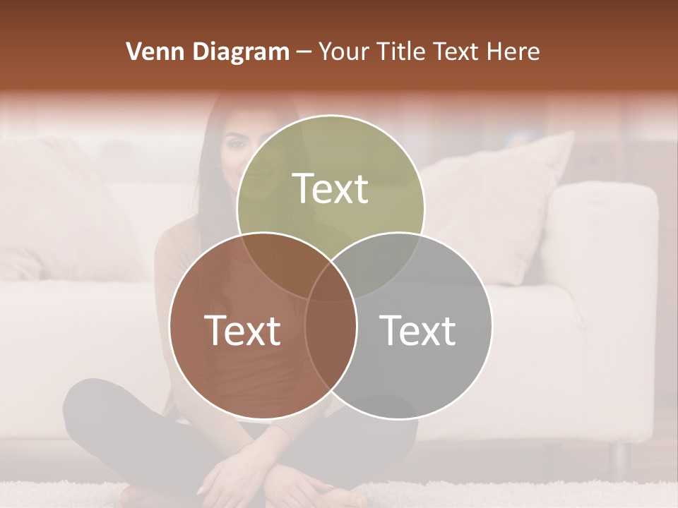A Woman Sitting On The Floor In Front Of A Couch PowerPoint Template