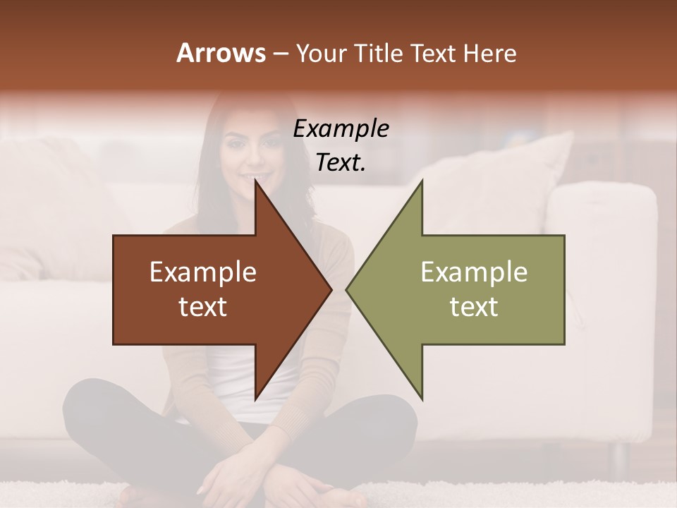 A Woman Sitting On The Floor In Front Of A Couch PowerPoint Template