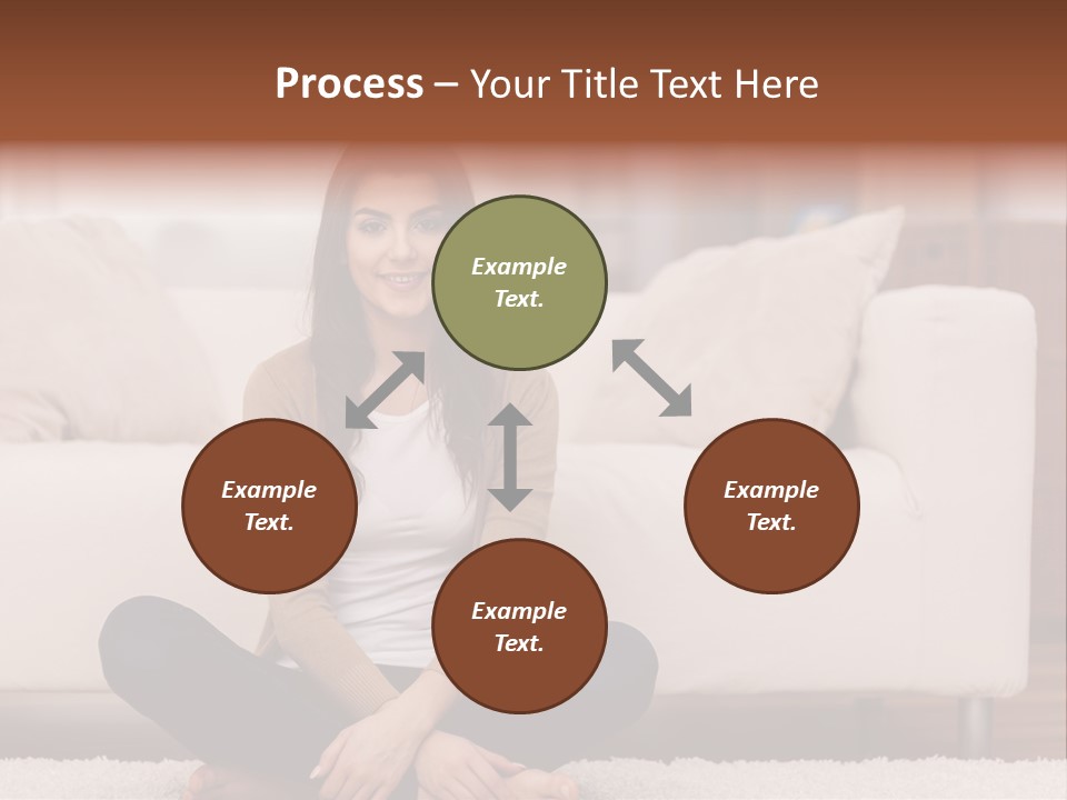 A Woman Sitting On The Floor In Front Of A Couch PowerPoint Template