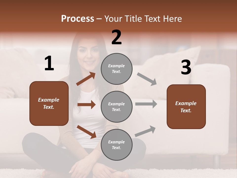 A Woman Sitting On The Floor In Front Of A Couch PowerPoint Template