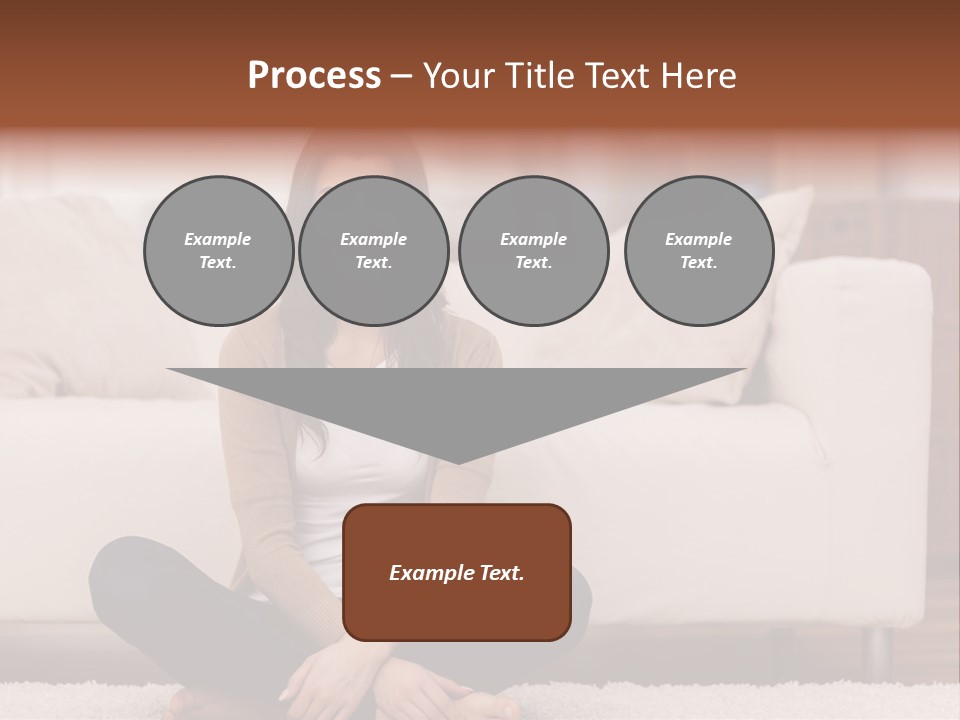 A Woman Sitting On The Floor In Front Of A Couch PowerPoint Template