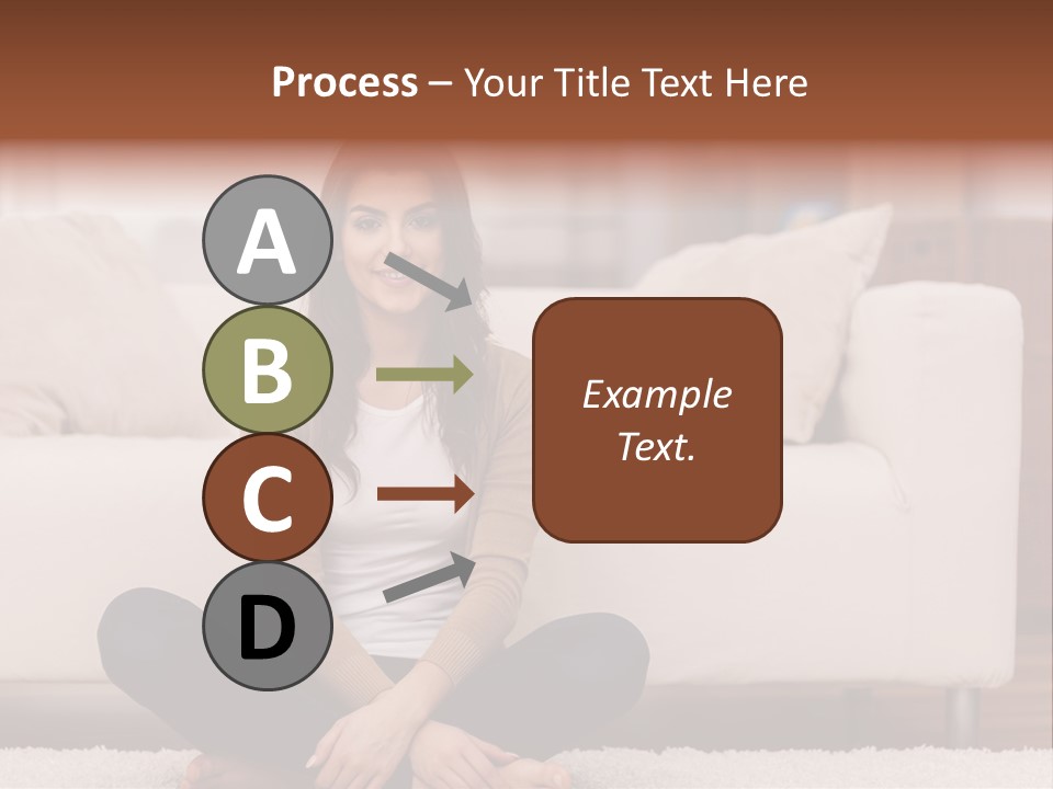 A Woman Sitting On The Floor In Front Of A Couch PowerPoint Template