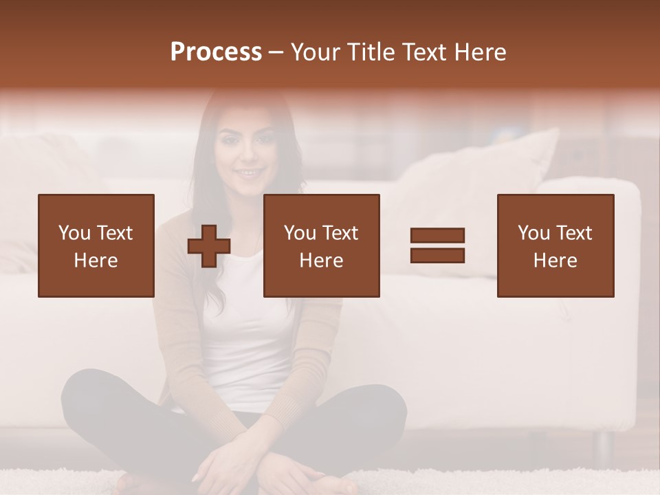 A Woman Sitting On The Floor In Front Of A Couch PowerPoint Template