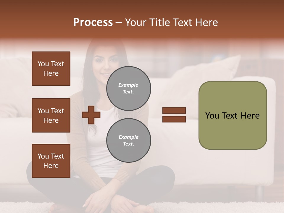 A Woman Sitting On The Floor In Front Of A Couch PowerPoint Template