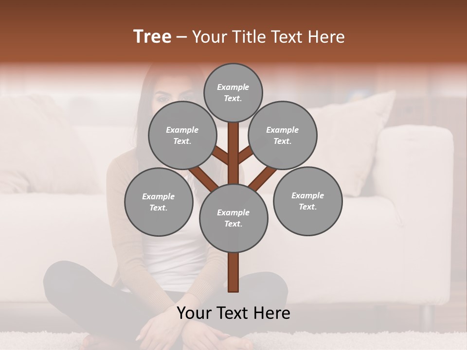 A Woman Sitting On The Floor In Front Of A Couch PowerPoint Template