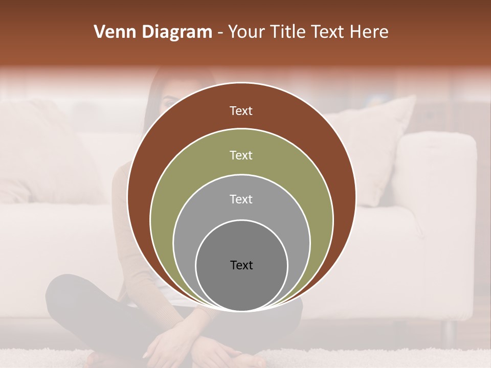 A Woman Sitting On The Floor In Front Of A Couch PowerPoint Template
