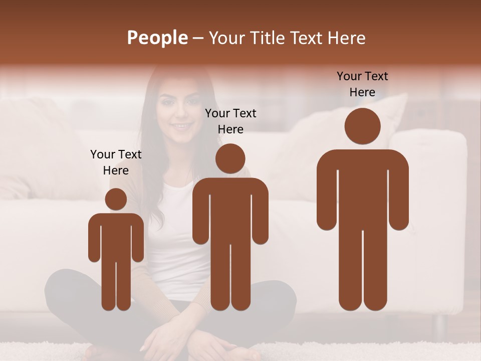 A Woman Sitting On The Floor In Front Of A Couch PowerPoint Template