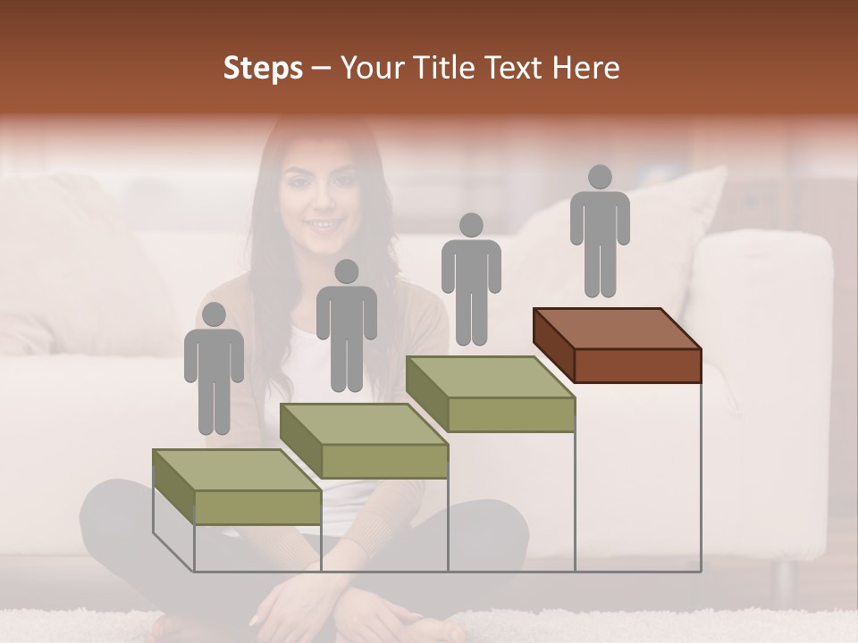 A Woman Sitting On The Floor In Front Of A Couch PowerPoint Template