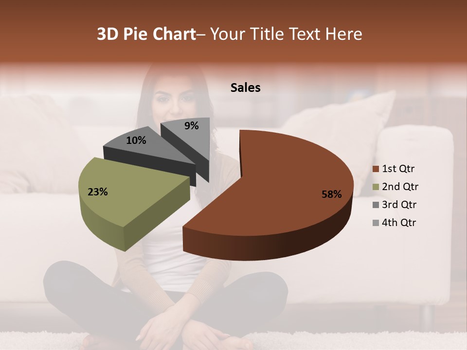 A Woman Sitting On The Floor In Front Of A Couch PowerPoint Template