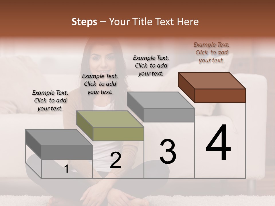 A Woman Sitting On The Floor In Front Of A Couch PowerPoint Template