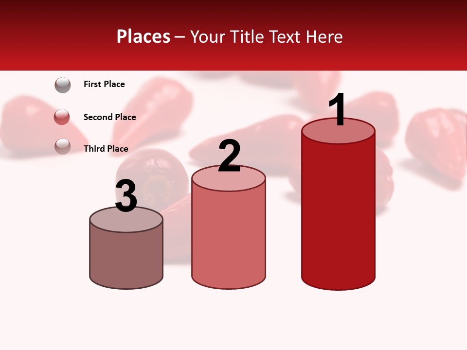 A Group Of Red Peppers On A White Surface PowerPoint Template