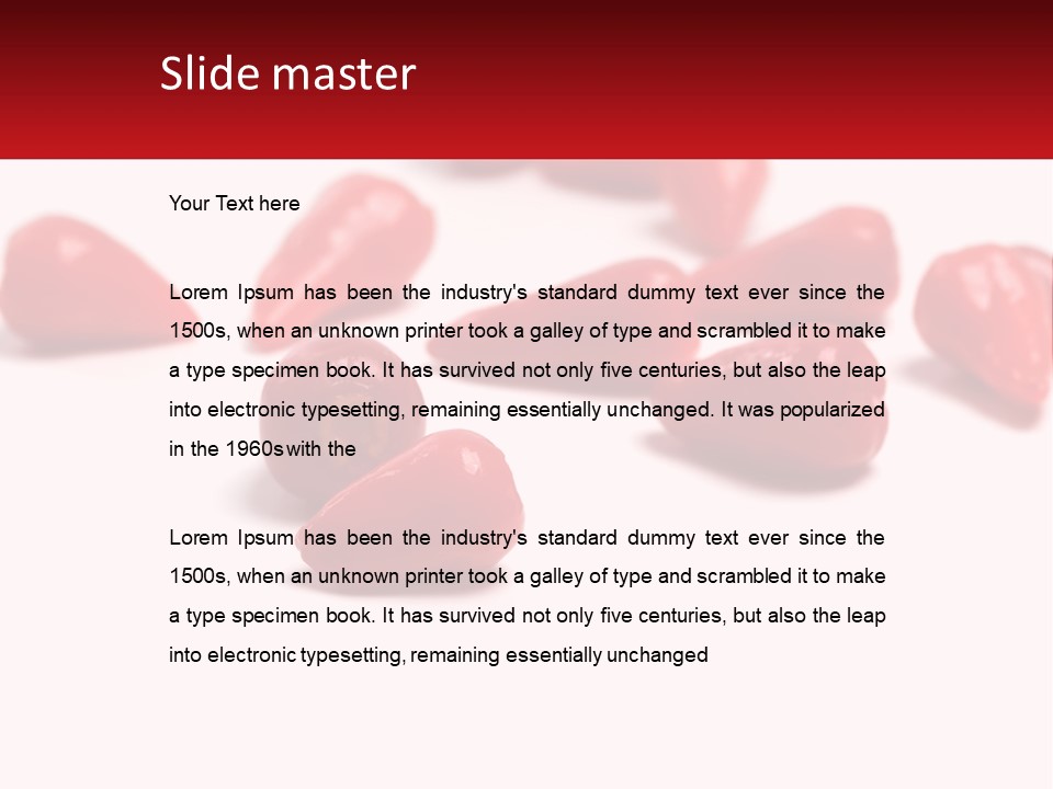 A Group Of Red Peppers On A White Surface PowerPoint Template