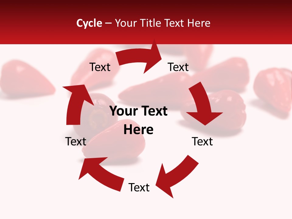 A Group Of Red Peppers On A White Surface PowerPoint Template