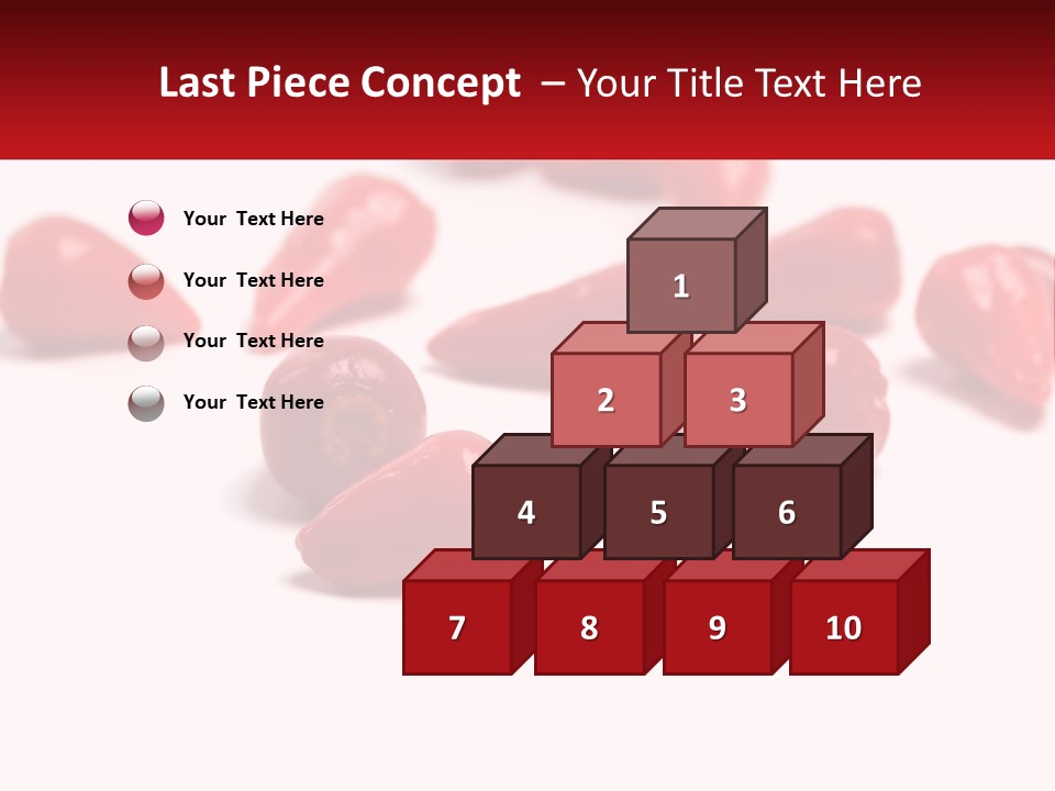 A Group Of Red Peppers On A White Surface PowerPoint Template