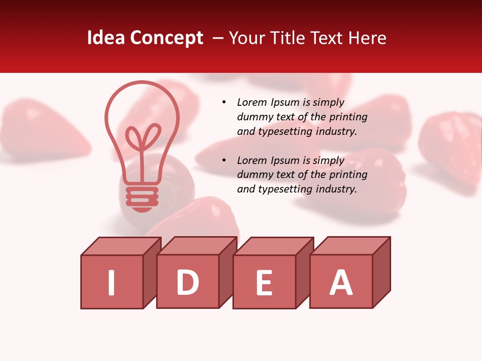 A Group Of Red Peppers On A White Surface PowerPoint Template