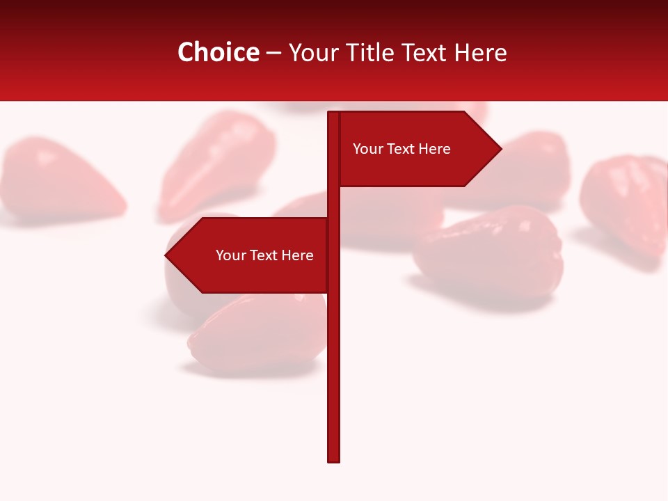 A Group Of Red Peppers On A White Surface PowerPoint Template