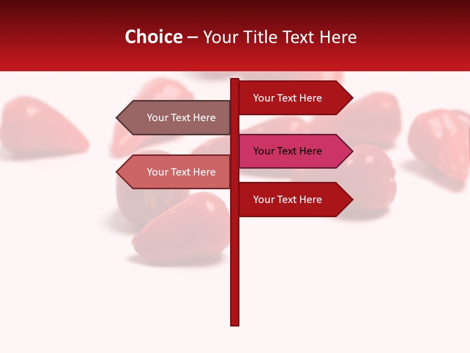 A Group Of Red Peppers On A White Surface PowerPoint Template