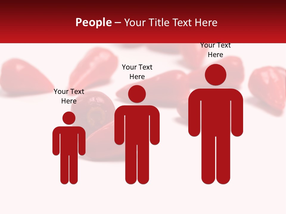 A Group Of Red Peppers On A White Surface PowerPoint Template