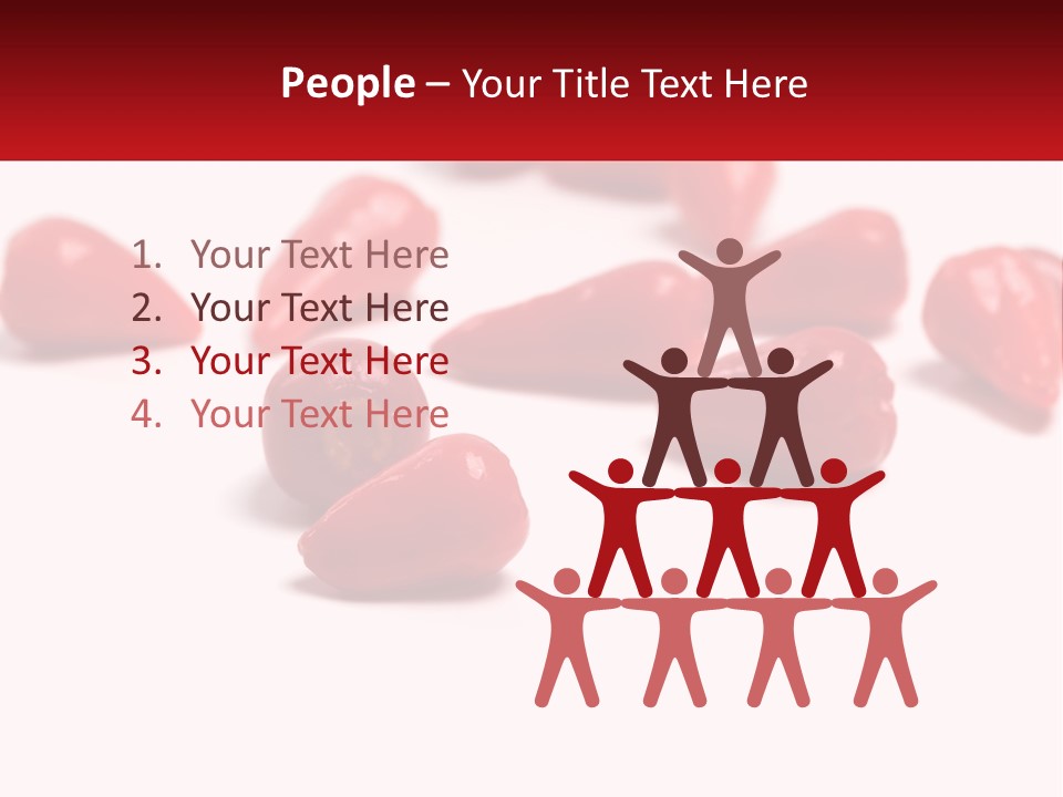 A Group Of Red Peppers On A White Surface PowerPoint Template