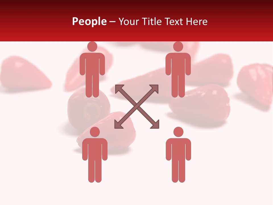 A Group Of Red Peppers On A White Surface PowerPoint Template
