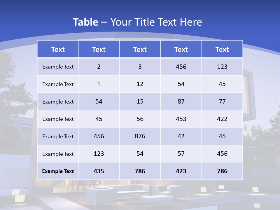 A Modern House With A Pool In Front Of It PowerPoint Template