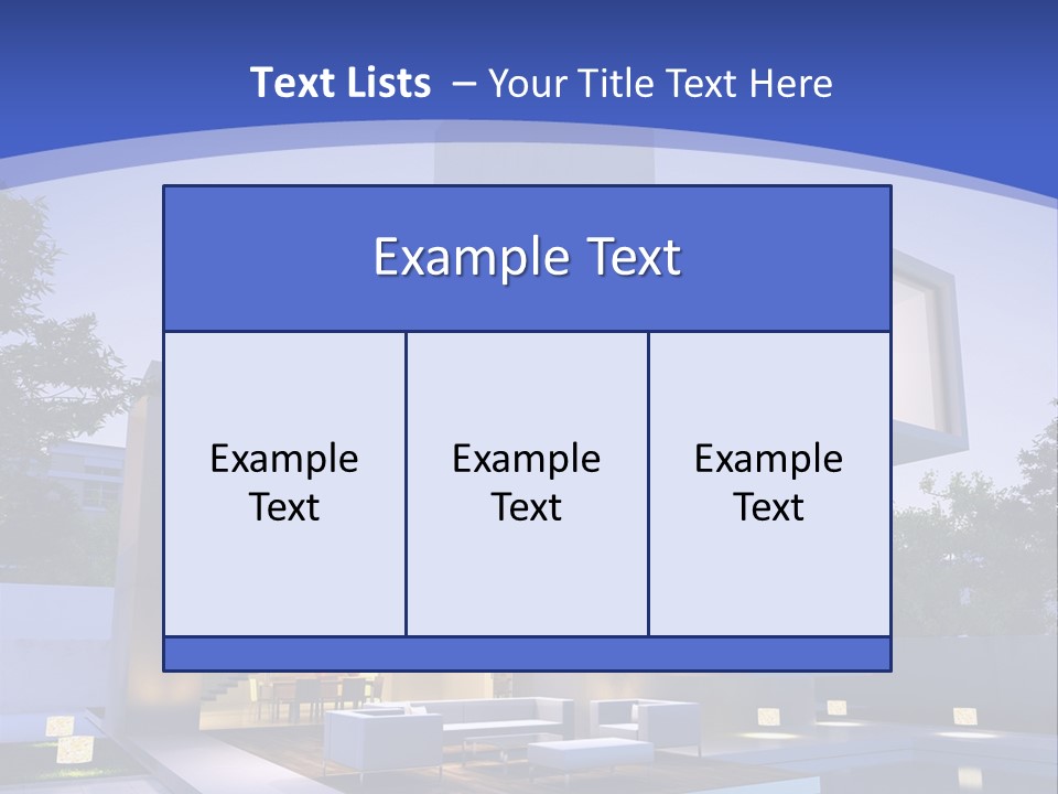 A Modern House With A Pool In Front Of It PowerPoint Template