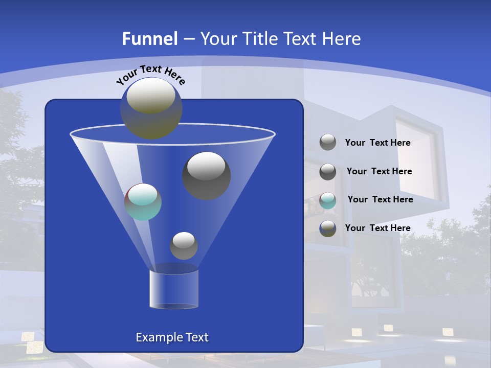 A Modern House With A Pool In Front Of It PowerPoint Template