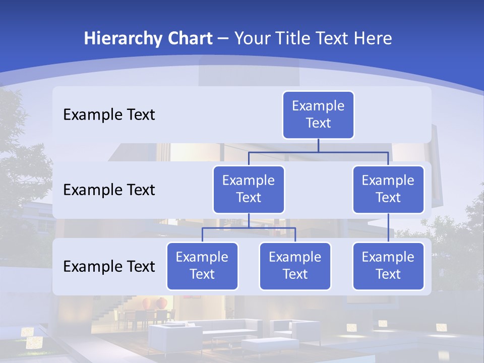 A Modern House With A Pool In Front Of It PowerPoint Template
