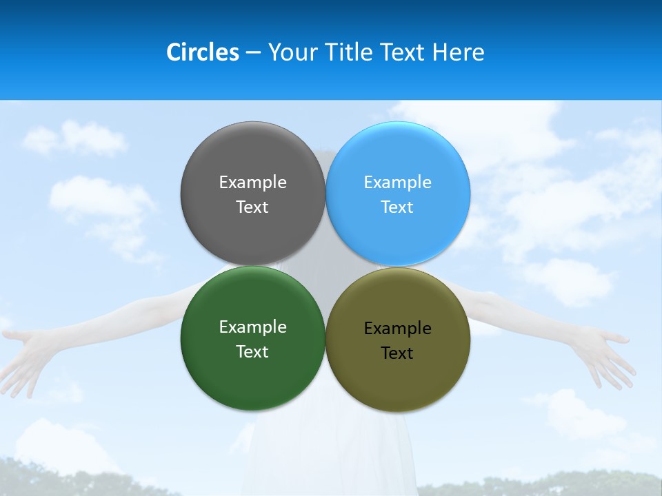 A Woman With Her Arms Outstretched In Front Of A Blue Sky PowerPoint Template