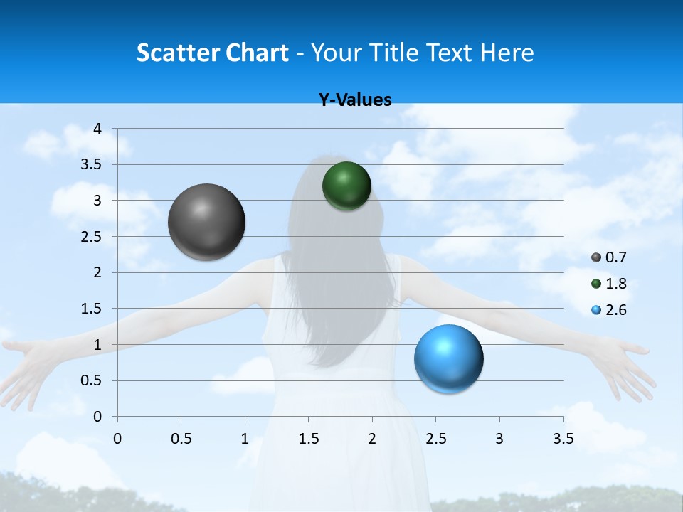 A Woman With Her Arms Outstretched In Front Of A Blue Sky PowerPoint Template