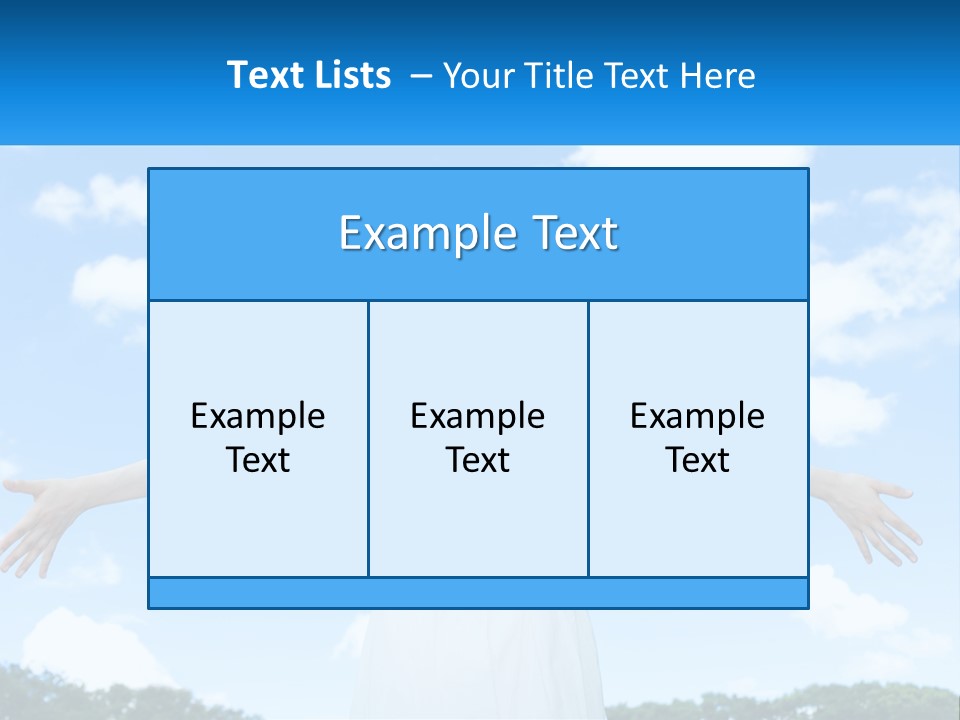 A Woman With Her Arms Outstretched In Front Of A Blue Sky PowerPoint Template