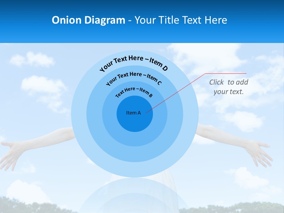 A Woman With Her Arms Outstretched In Front Of A Blue Sky PowerPoint Template