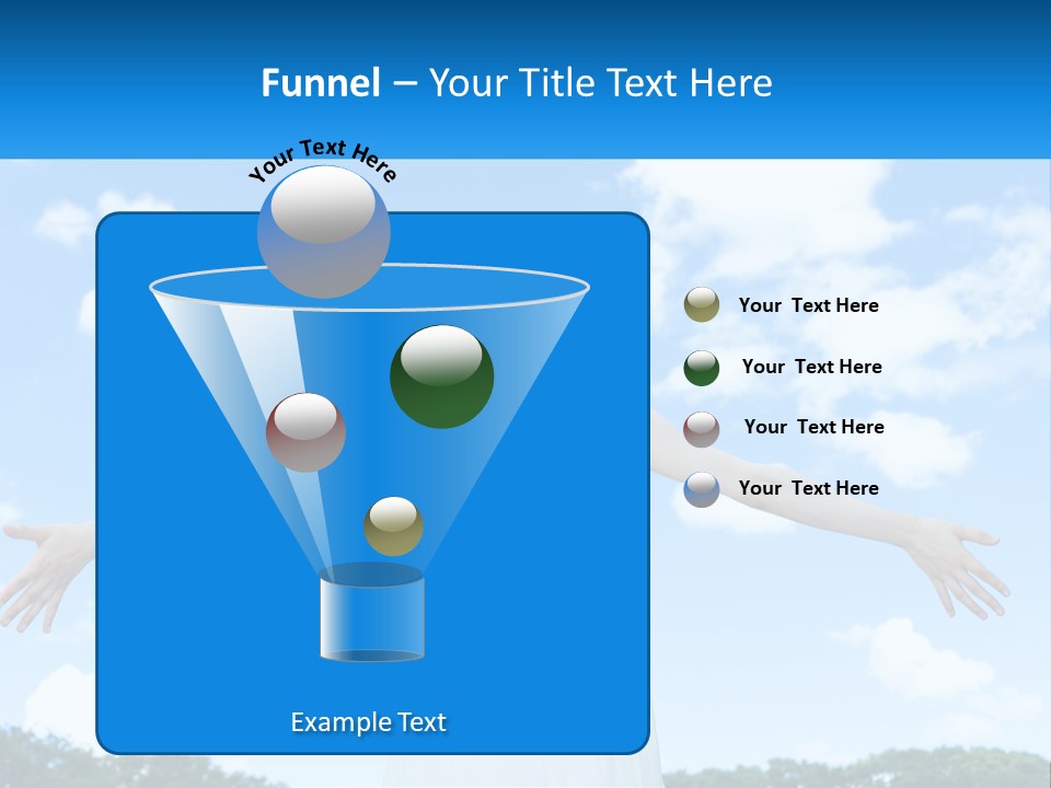 A Woman With Her Arms Outstretched In Front Of A Blue Sky PowerPoint Template