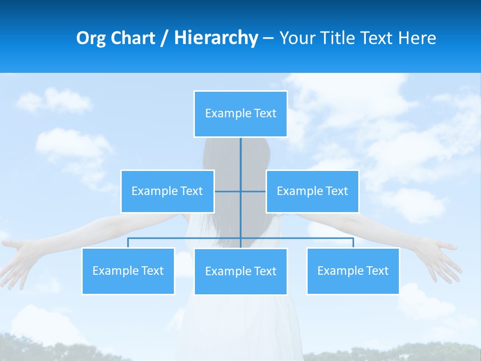 A Woman With Her Arms Outstretched In Front Of A Blue Sky PowerPoint Template