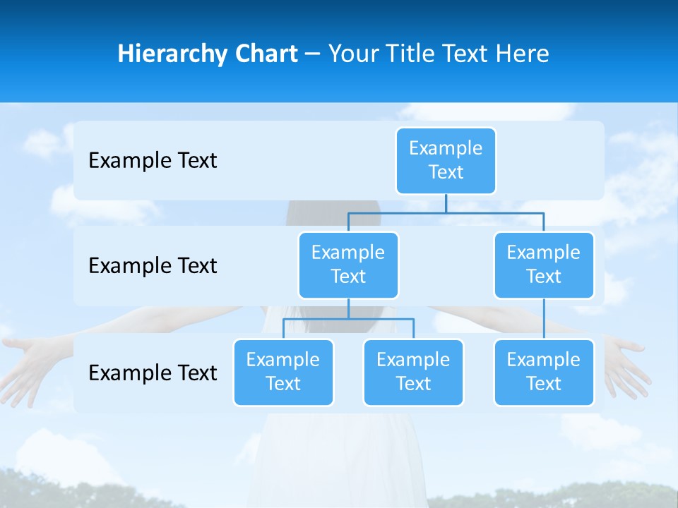 A Woman With Her Arms Outstretched In Front Of A Blue Sky PowerPoint Template