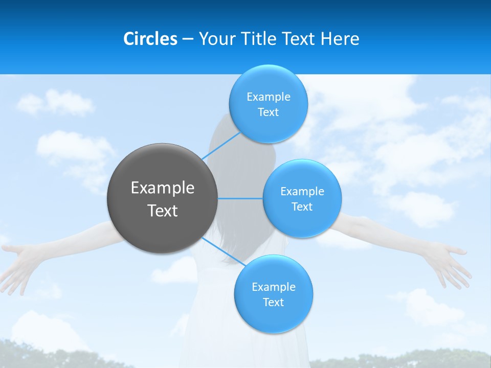 A Woman With Her Arms Outstretched In Front Of A Blue Sky PowerPoint Template