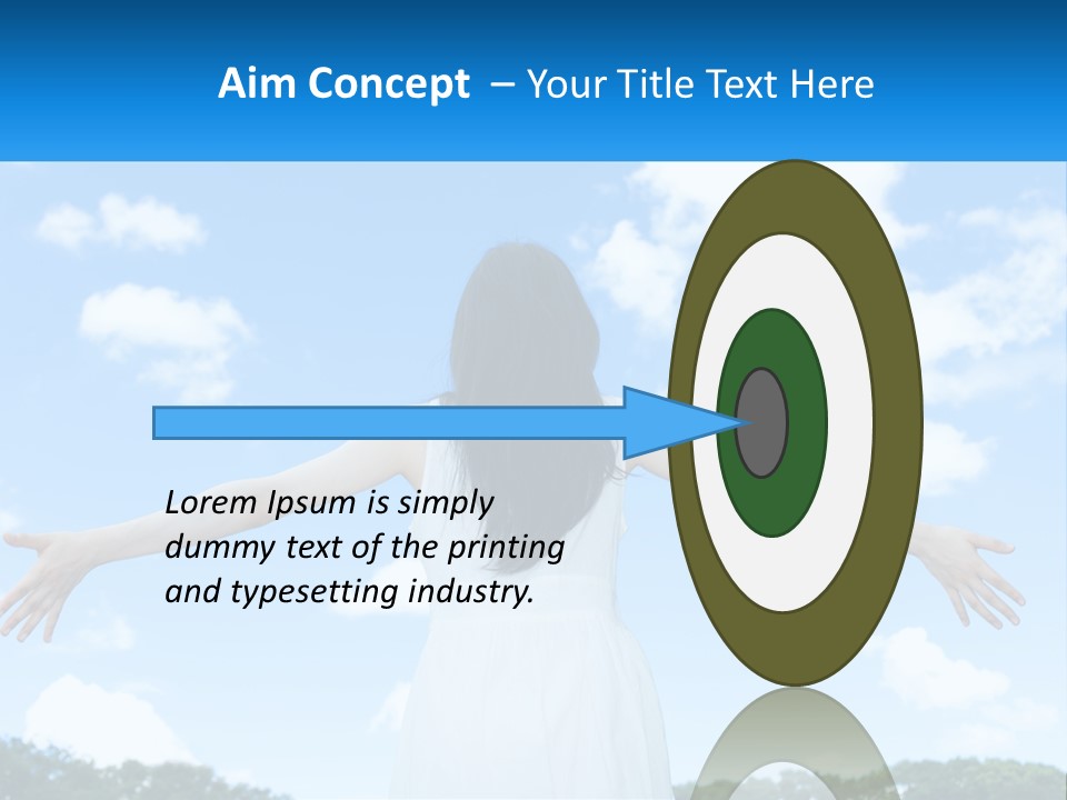 A Woman With Her Arms Outstretched In Front Of A Blue Sky PowerPoint Template