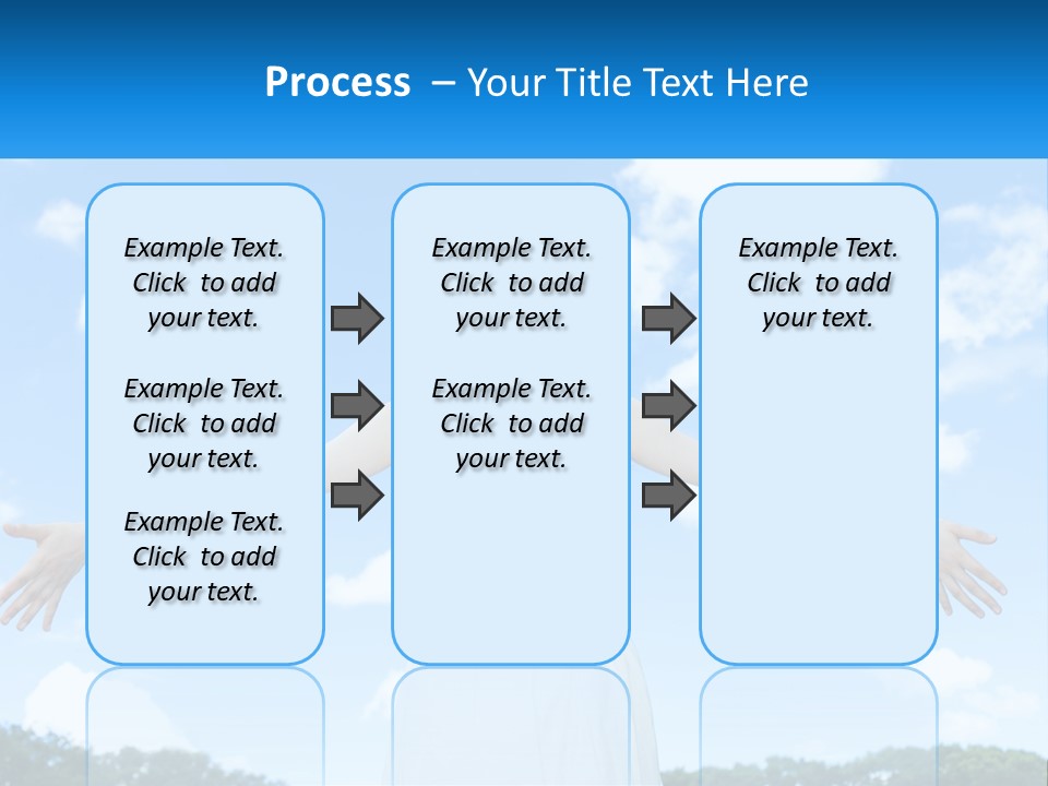 A Woman With Her Arms Outstretched In Front Of A Blue Sky PowerPoint Template