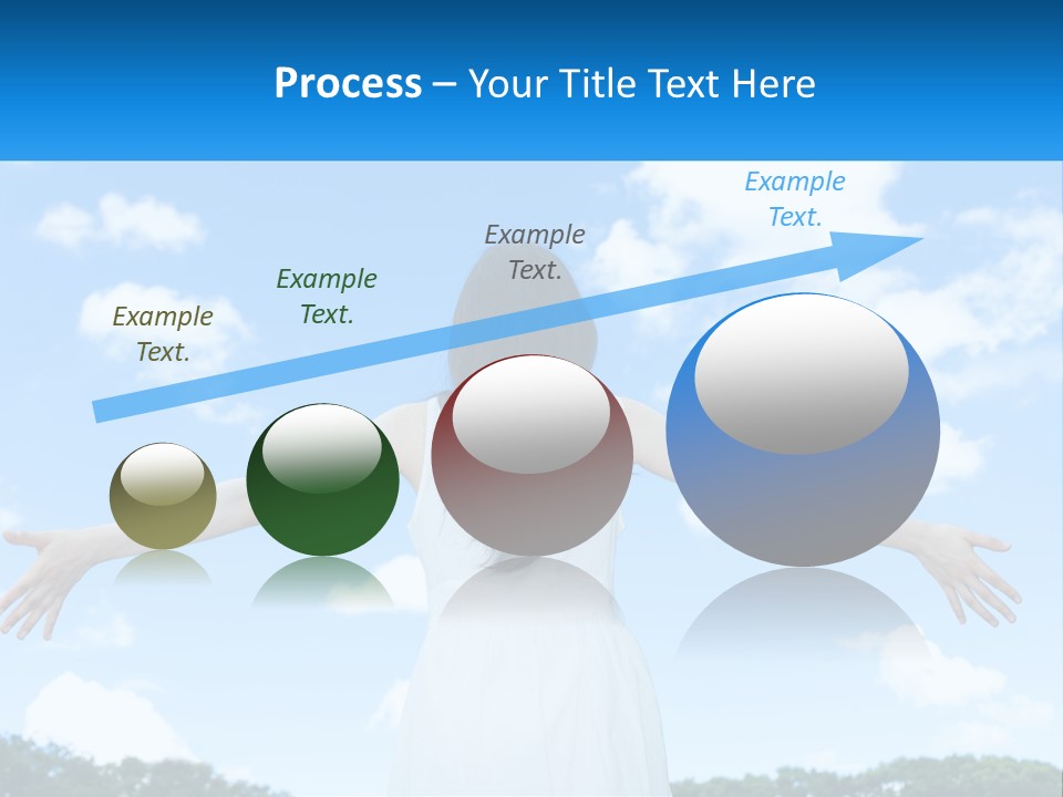 A Woman With Her Arms Outstretched In Front Of A Blue Sky PowerPoint Template