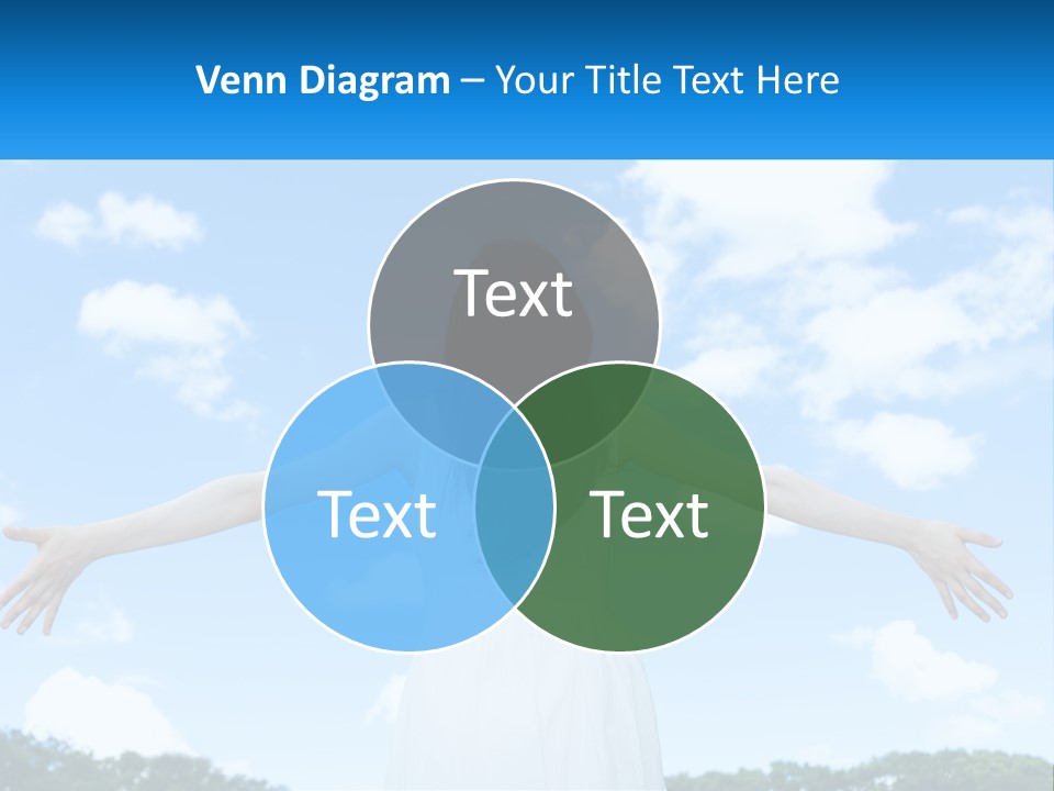 A Woman With Her Arms Outstretched In Front Of A Blue Sky PowerPoint Template