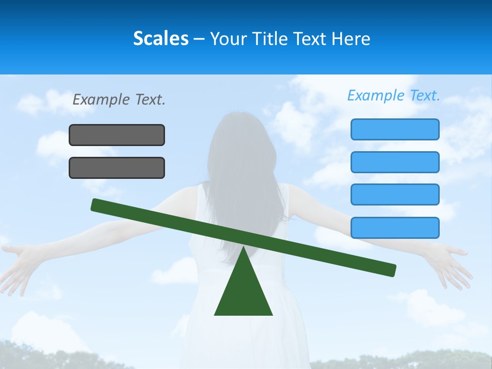 A Woman With Her Arms Outstretched In Front Of A Blue Sky PowerPoint Template