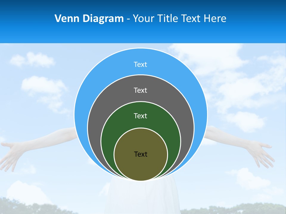 A Woman With Her Arms Outstretched In Front Of A Blue Sky PowerPoint Template