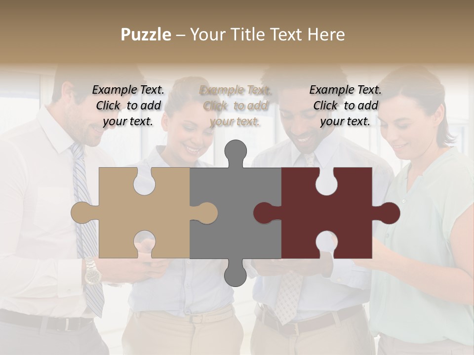 A Group Of Business People Looking At Their Cell Phones PowerPoint Template